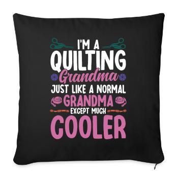 Quilten Geschenk Nähen Stricken Quilter - Sofakissenbezug 45 x 45 cm - Schwarz - Vorne