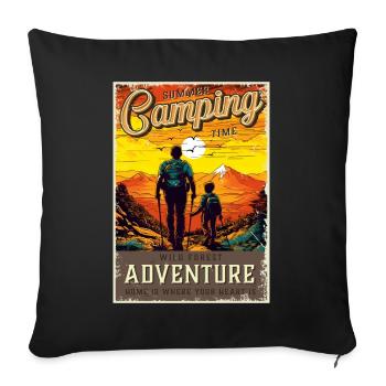 Hiking Walker Father and Son Father's Day Gift - Sofa pillowcase 17,3'' x 17,3'' (45 x 45 cm) - black - Front