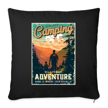 Hiking Walker Father and Son Father's Day Gift - Sofa pillowcase 17,3'' x 17,3'' (45 x 45 cm) - black - Front