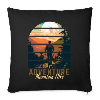Randonnée en plein air Walker Père et Fils Cadeau - Housse de coussin décorative 45 x 45 cm - noir - Devant