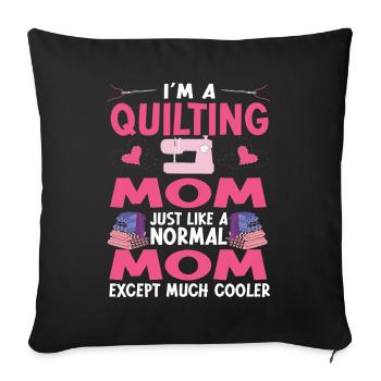 Quilten Geschenk Nähen Stricken Quilter - Sofakissenbezug 45 x 45 cm - Schwarz - Vorne