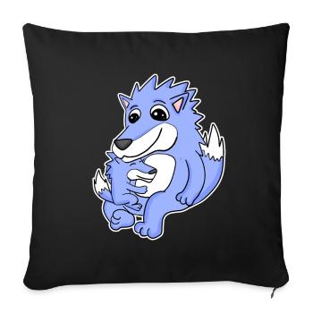 Wolf Family - Wolf with Baby - Sofa pillowcase 17,3'' x 17,3'' (45 x 45 cm) - black - Front