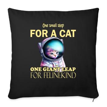 Cat Astronaut - Sofa pillowcase 17,3'' x 17,3'' (45 x 45 cm) - black - Front