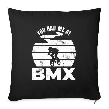 BMX Rider Slogan - Sofa pillowcase 17,3'' x 17,3'' (45 x 45 cm) - black - Front