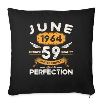59e anniversaire Homme Juin Né en 1964 Légendaire - Housse de coussin décorative 45 x 45 cm - noir - Devant