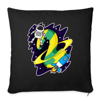 2 Birthday Boy Astronaut - deux ans - Housse de coussin décorative 45 x 45 cm - noir - Devant