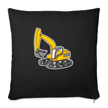 Bagger Baustelle schwere Maschinen Geschenk - Sofakissenbezug 45 x 45 cm - Schwarz - Vorne