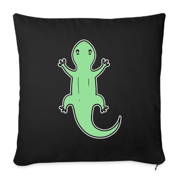 Echsen Echse Grün Reptilien - Sofakissenbezug 45 x 45 cm - Schwarz - Vorne