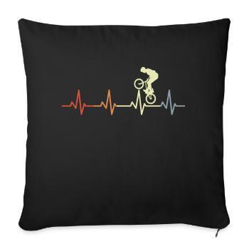 BMX Heartbeat Vintage - Sofa pillowcase 17,3'' x 17,3'' (45 x 45 cm) - black - Front