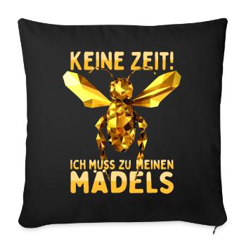 Bienen Keine Zeit Ich Muss Zu Meinen Mädels Imker - Sofakissenbezug 45 x 45 cm - Schwarz - Vorne