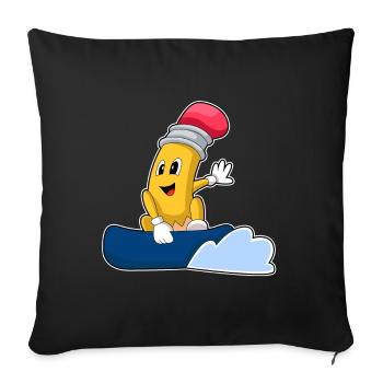 Pencil Snowboarder Snowboard - Housse de coussin décorative 45 x 45 cm - noir - Devant