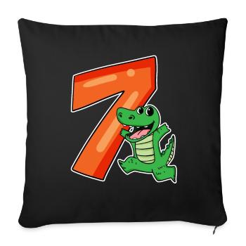 7 ans 7 ans avec motif animal - sept - Housse de coussin décorative 45 x 45 cm - noir - Devant