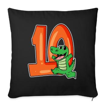 10 birthday 10 years old with animal motif - ten - Sofa pillowcase 17,3'' x 17,3'' (45 x 45 cm) - black - Front
