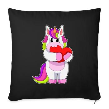 Unicorn Heart - Sofa pillowcase 17,3'' x 17,3'' (45 x 45 cm) - black - Front