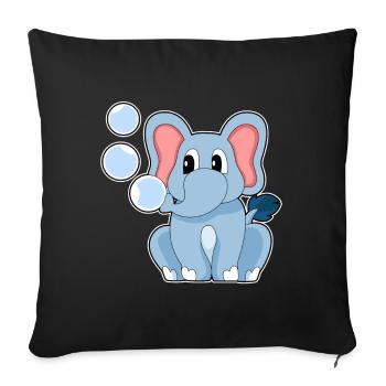 Éléphant mignon - Housse de coussin décorative 45 x 45 cm - noir - Devant