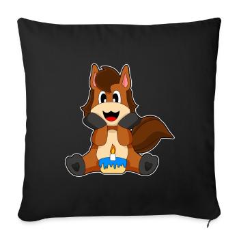 Horse Birthday Cake - Sofa pillowcase 17,3'' x 17,3'' (45 x 45 cm) - black - Front