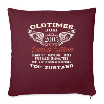 18. Geburtstag Mann Juni Jahrgang 2005 Oldtimer - Sofakissenbezug 45 x 45 cm - Burgunderrot - Vorne