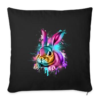 Rabbit Rabbit - Sofa pillowcase 17,3'' x 17,3'' (45 x 45 cm) - black - Front