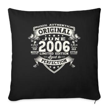 17th Birthday Man June Vintage 2006 Original - Sofa pillowcase 17,3'' x 17,3'' (45 x 45 cm) - black - Front