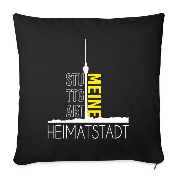 Stuttgart meine Heimatstadt - Sofakissenbezug 45 x 45 cm - Schwarz - Vorne