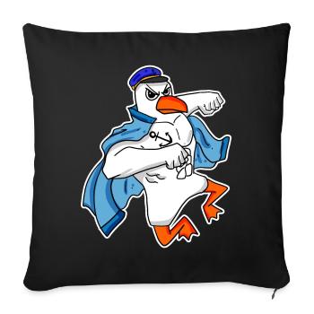 Mouette capitaine Faust - Housse de coussin décorative 45 x 45 cm - noir - Devant
