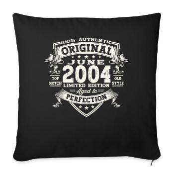 19th Birthday Man June Vintage 2004 Original - Sofa pillowcase 17,3'' x 17,3'' (45 x 45 cm) - black - Front