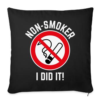 Non-fumeur – je l’ai fait! (3C / W) - Housse de coussin décorative 45 x 45 cm - noir - Devant