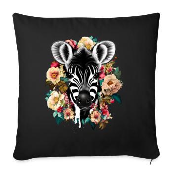 Zebra - Sofakissenbezug 45 x 45 cm - Schwarz - Vorne