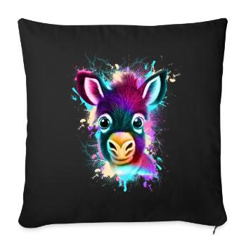 Esel - Sofakissenbezug 45 x 45 cm - Schwarz - Vorne