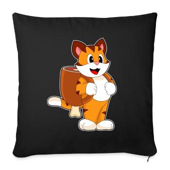 École de sac à dos Tiger Student - Housse de coussin décorative 45 x 45 cm - noir - Devant