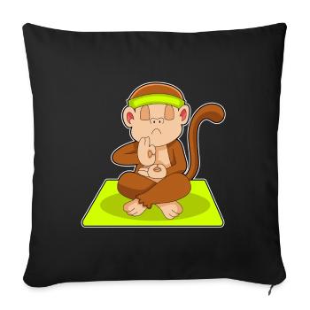 Monkey Yoga Fitness Gymnastics - Sofa pillowcase 17,3'' x 17,3'' (45 x 45 cm) - black - Front