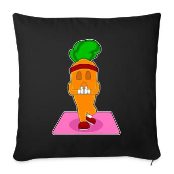 Carrot Yoga Fitness Meditation - Sofa pillowcase 17,3'' x 17,3'' (45 x 45 cm) - black - Front