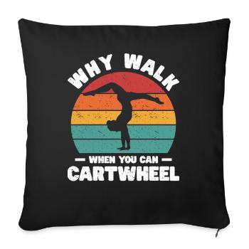 Wagon Wheel Girl Gymnastics Gift Wagon Wheels - Sofa pillowcase 17,3'' x 17,3'' (45 x 45 cm) - black - Front