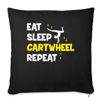 Wagon Wheel Girl Gymnastics Gift Wagon Wheels - Housse de coussin décorative 45 x 45 cm - noir - Devant
