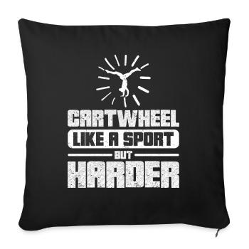 Wagon Wheel Girl Gymnastics Gift Wagon Wheels - Housse de coussin décorative 45 x 45 cm - noir - Devant