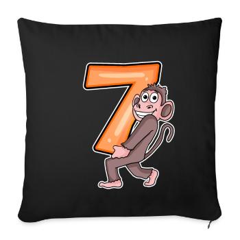 7 birthday 7 years old with animal motif - seven - Sofa pillowcase 17,3'' x 17,3'' (45 x 45 cm) - black - Front