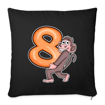 8 Birthday 8 years old with animal motif - eight - Sofa pillowcase 17,3'' x 17,3'' (45 x 45 cm) - black - Front