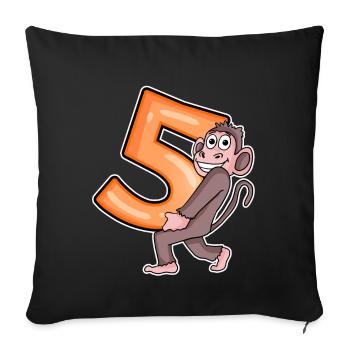 5 Birthday 5 years old with animal motif - five - Sofa pillowcase 17,3'' x 17,3'' (45 x 45 cm) - black - Front