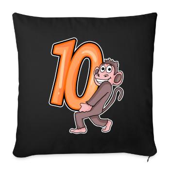 10 birthday 10 years old with animal motif - ten - Sofa pillowcase 17,3'' x 17,3'' (45 x 45 cm) - black - Front