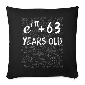 62nd Birthday 62 Years Euler Identity Math Gift - Sofa pillowcase 17,3'' x 17,3'' (45 x 45 cm) - black - Front
