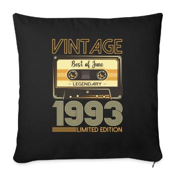 30 Birthday Man Cassette June Year 1993 - Sofa pillowcase 17,3'' x 17,3'' (45 x 45 cm) - black - Front