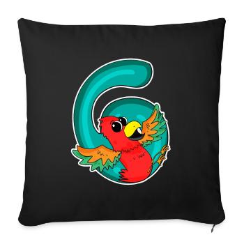 6 Birthday 6 years old with animal motif - six - Sofa pillowcase 17,3'' x 17,3'' (45 x 45 cm) - black - Front