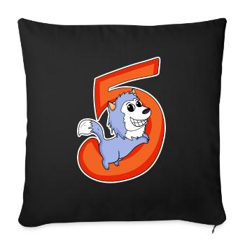 5 Birthday 5 Year Old with Animal Motif - Five - Sofa pillowcase 17,3'' x 17,3'' (45 x 45 cm) - black - Front