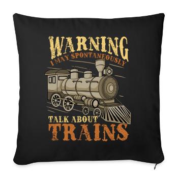 Lokomotive Zug - Sofakissenbezug 45 x 45 cm - Schwarz - Vorne