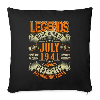 1941 July Birthday Legend - Sofa pillowcase 17,3'' x 17,3'' (45 x 45 cm) - black - Front