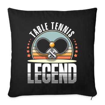 Ping-pong - Housse de coussin décorative 45 x 45 cm - noir - Devant