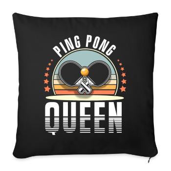 Ping-pong - Housse de coussin décorative 45 x 45 cm - noir - Devant
