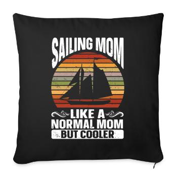 Segeln Geschenk Segelboot Bootfahren Kapitän - Sofakissenbezug 45 x 45 cm - Schwarz - Vorne