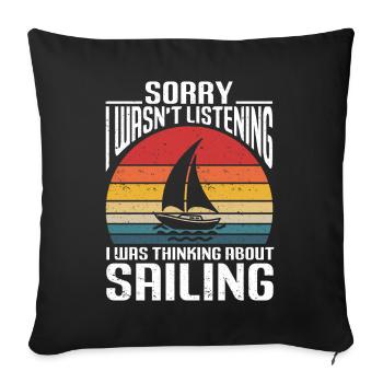 Segeln Geschenk Segelboot Bootfahren Kapitän - Sofakissenbezug 45 x 45 cm - Schwarz - Vorne