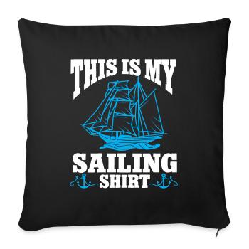 Segeln Geschenk Segelboot Bootfahren Kapitän - Sofakissenbezug 45 x 45 cm - Schwarz - Vorne